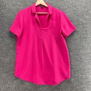 Hilary Radley Polo Shirt Women S Small Pink Collared Short Sleeve Pullover Solid